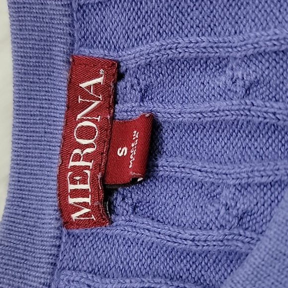 Merona Y2K Cableknit 3/4 sleeves button up Cardigan Size small fits medium EUC - Picture 9 of 11